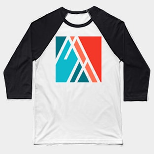 Geometric pattern modern blue Orange Baseball T-Shirt